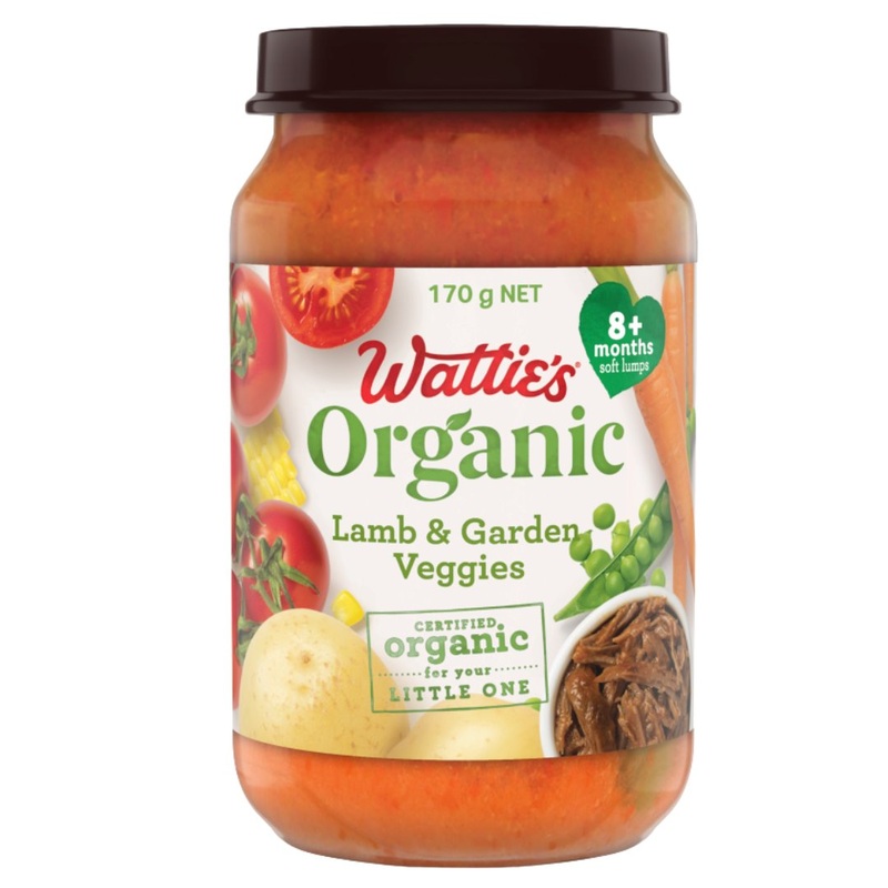 Wattie’s Organic Baby Food 8+ months – Lamb & Garden Veggies  (170g)