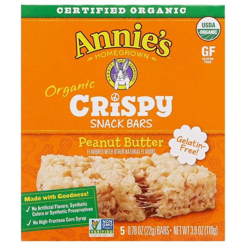 Annie’s Organic Crispy Snack Bar – Peanut Butter (110g)
