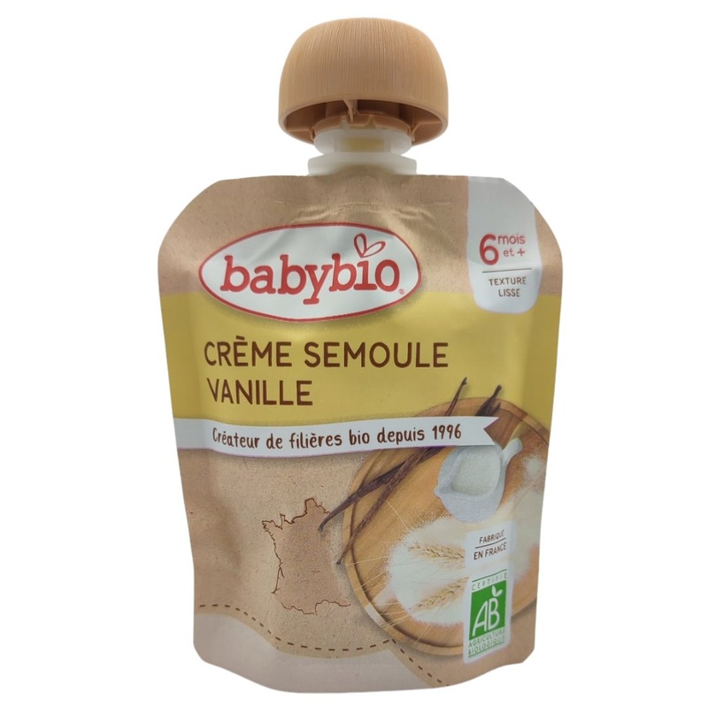 Babybio Organic Baby Food 6+ months – Semolina Vanilla Cream (85g)