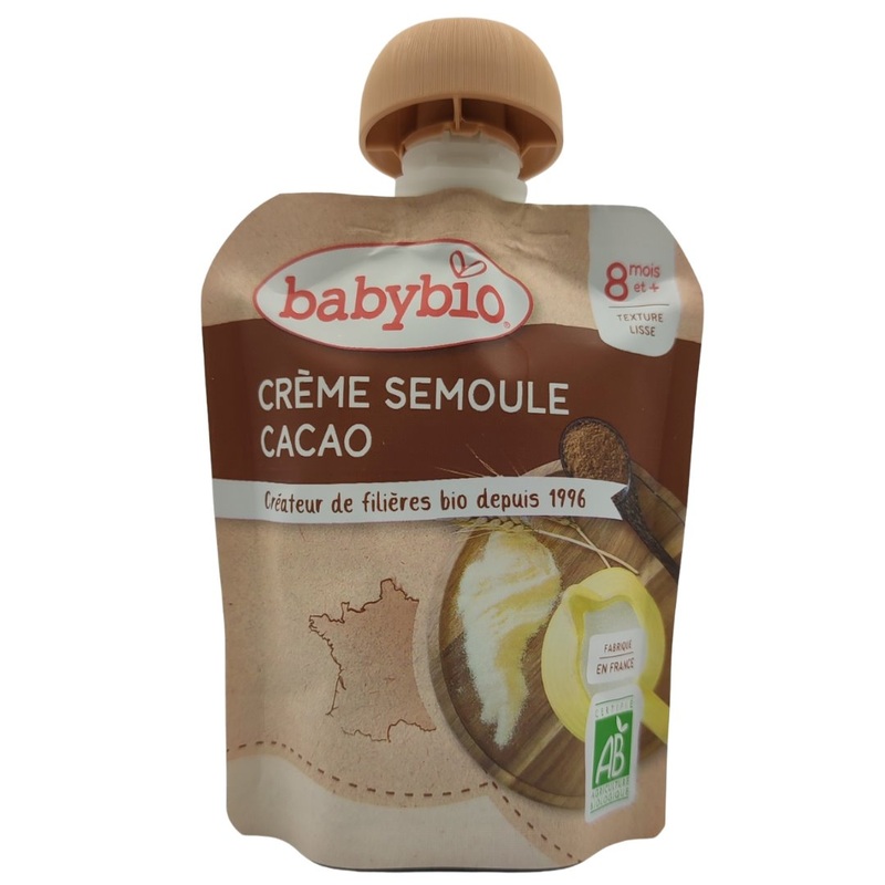 Babybio Organic Baby Food 8+ months – Semolina Cocoa Cream (85g)