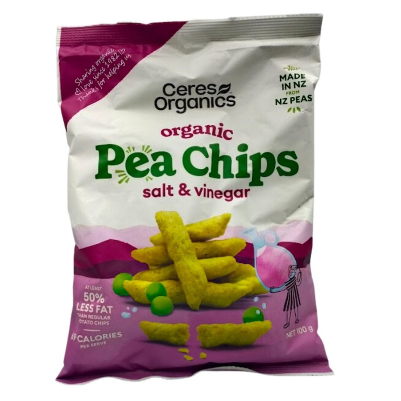 Ceres Organics Pea Chips – Salt & Vinegar (100g)