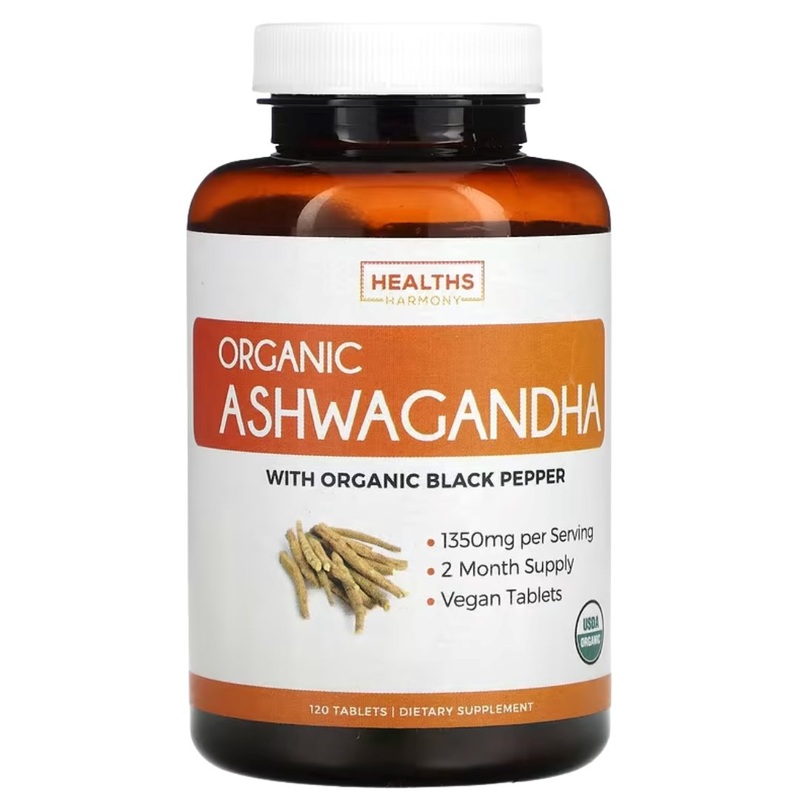 Healths Harmony Organic Ashwagandha 675mg (120 tablets)