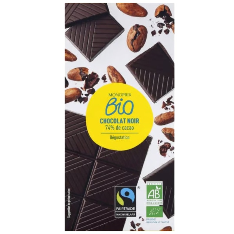 Monoprix Organic Dark Chocolate – 74% (100g)