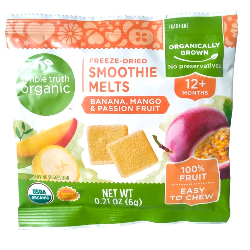 Simple Truth Organic Freeze-Dried Smoothie Melts 12+ months – Banana, Mango & Passion Fruit (6g)