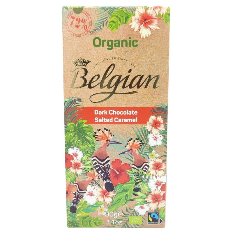 The Belgian Organic Dark Chocolate Salted Caramel 72% Cocoa (90g)