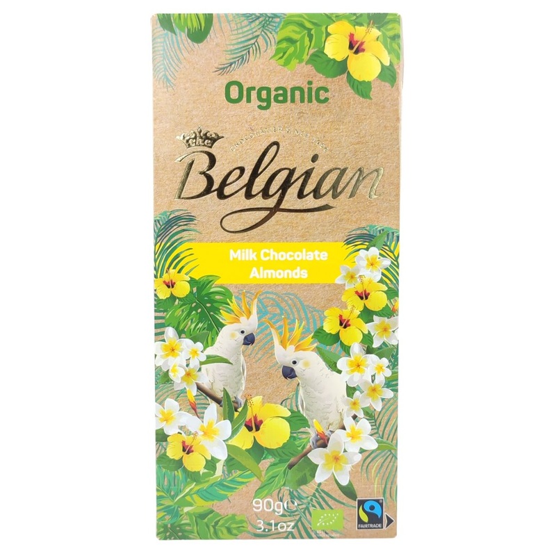 The Belgian Organic Milk Chocolate Almonds (90g)