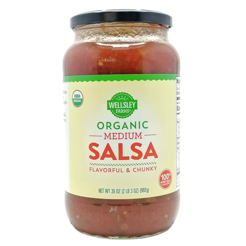 Wellsley Farms Organic Medium Salsa – Flavorful & Chunky (992g)