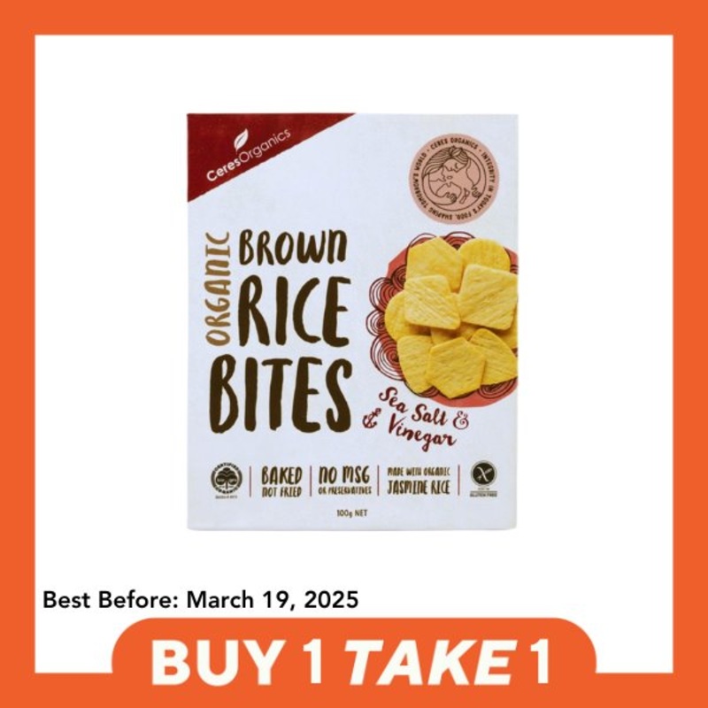 [B1T1] Ceres Organics Brown Rice Bites – Sea Salt & Vinegar (100g)