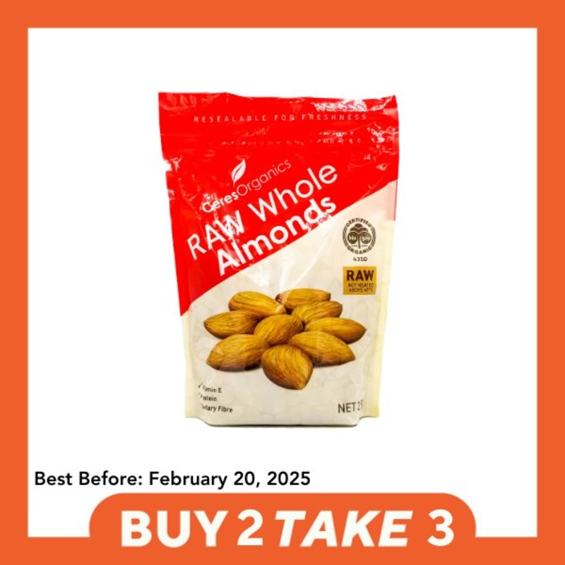 [B2T3] Ceres Organics Raw Whole Almonds (250g)