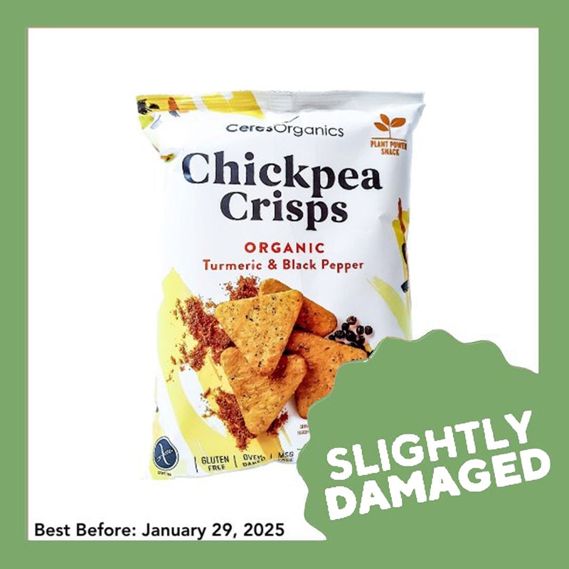 Ceres Organics Chickpea Crisps (Turmeric & Black Pepper) (100g) – Slightly Damaged