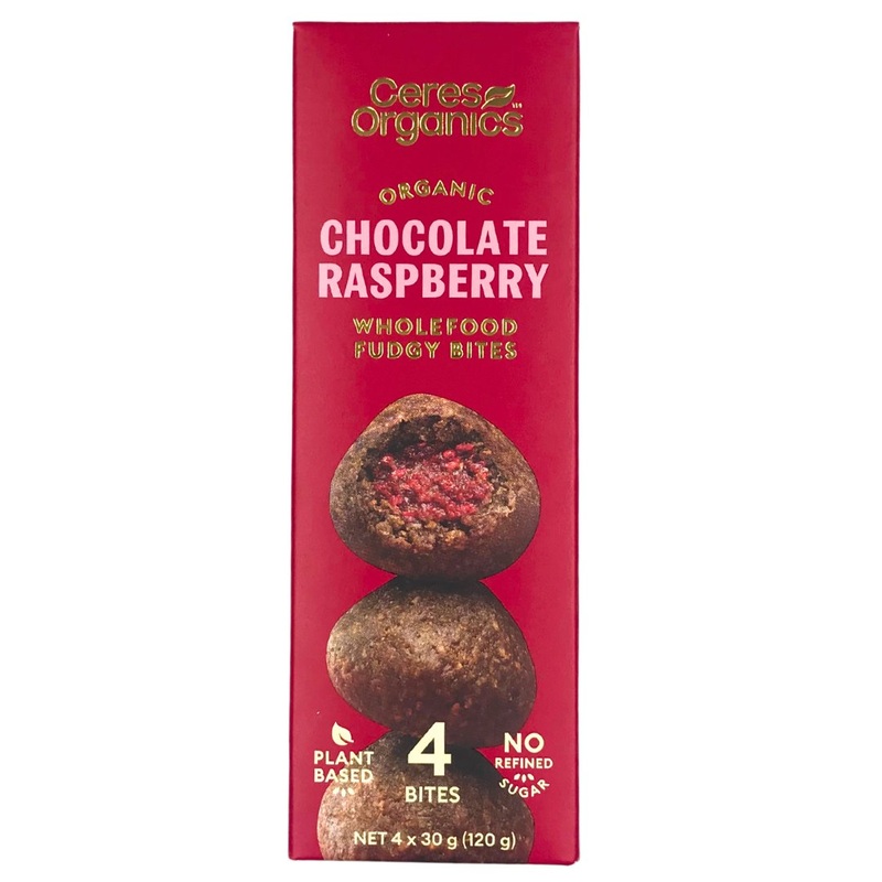 Ceres Organics Wholefood Fudgy Bites – Chocolate Raspberry (4 x 30g)