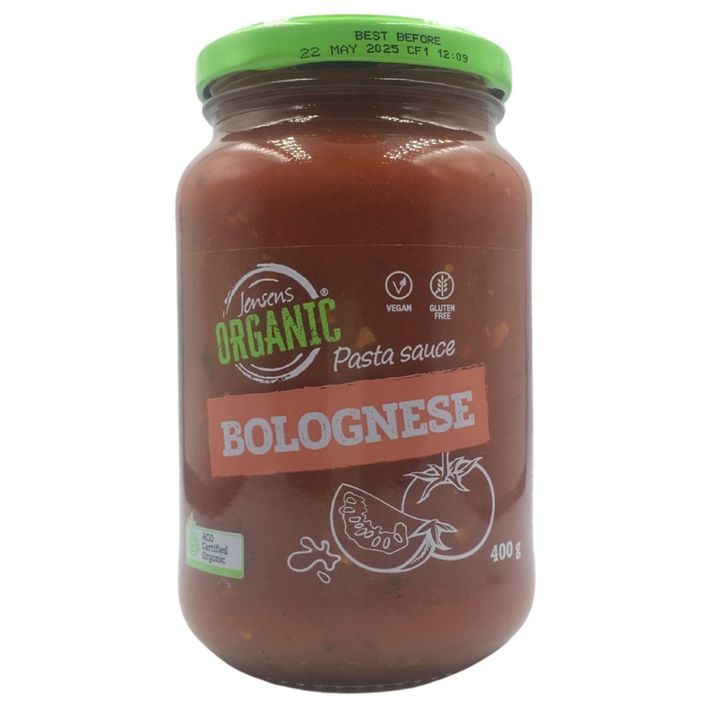 Jensens Organic Pasta Sauce – Bolognese (400g)