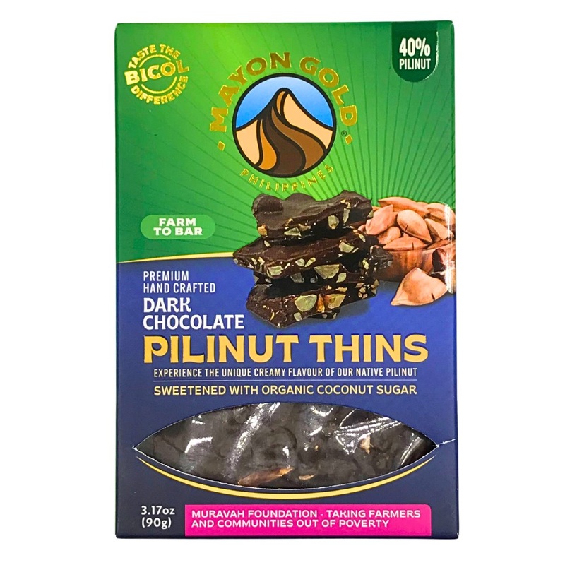 Mayon Gold Dark Chocolate – 40% Pilinut Thins (90g)
