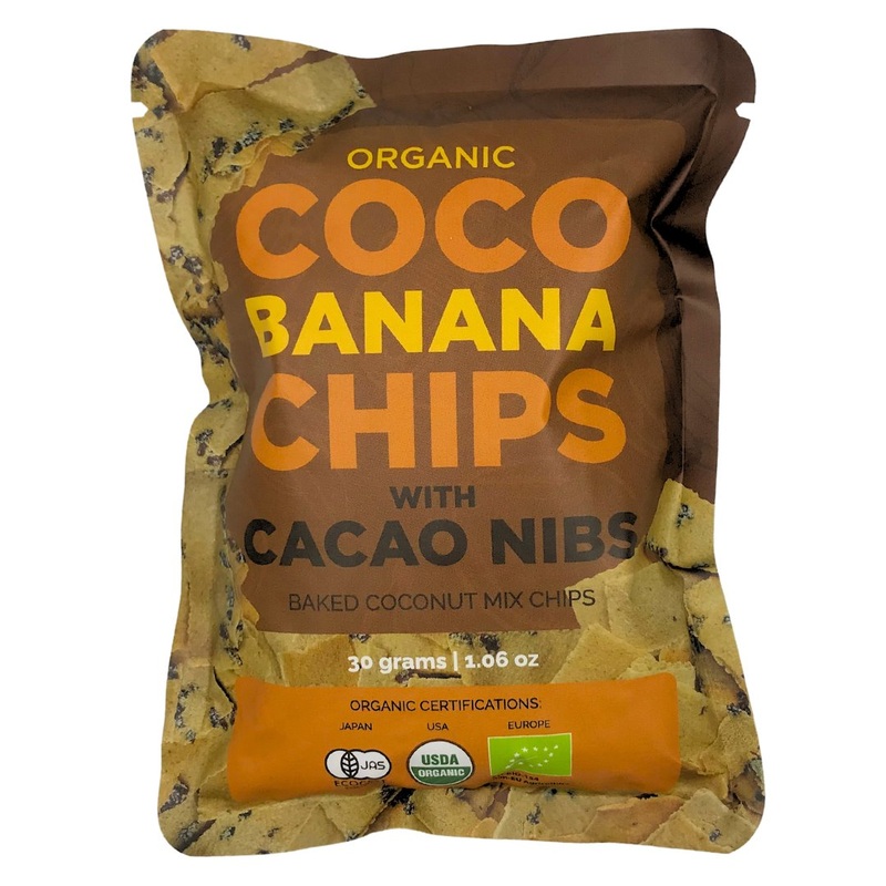 Organic Coco Banana Chips With Cacao Nibs (30g)