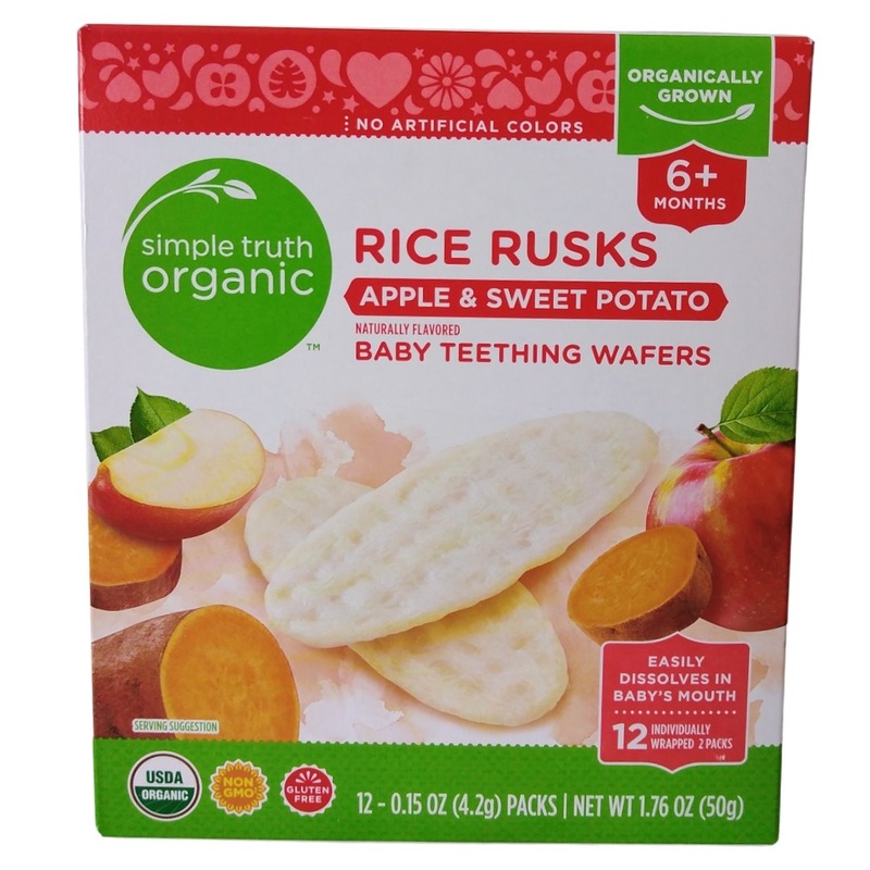 Simple Truth Organic Baby Teething Wafers 6+ months – Apple & Sweet Potato (50g)