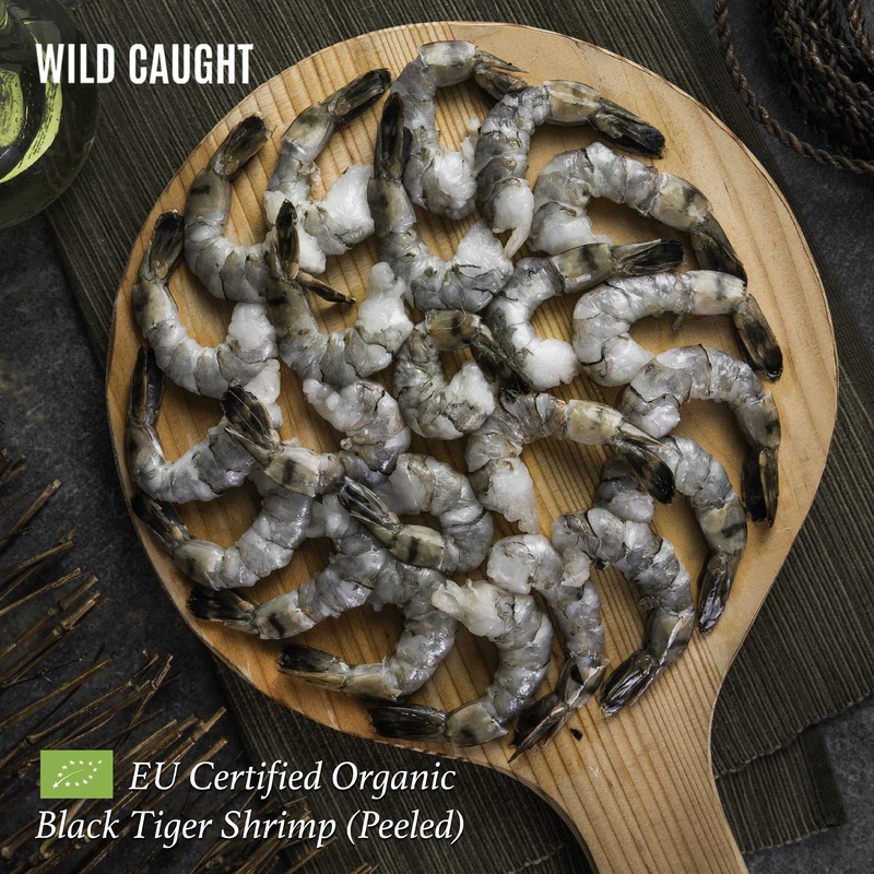 Wildcaught Organic Seafood Black Tiger Shrimp – Peeled (400g)