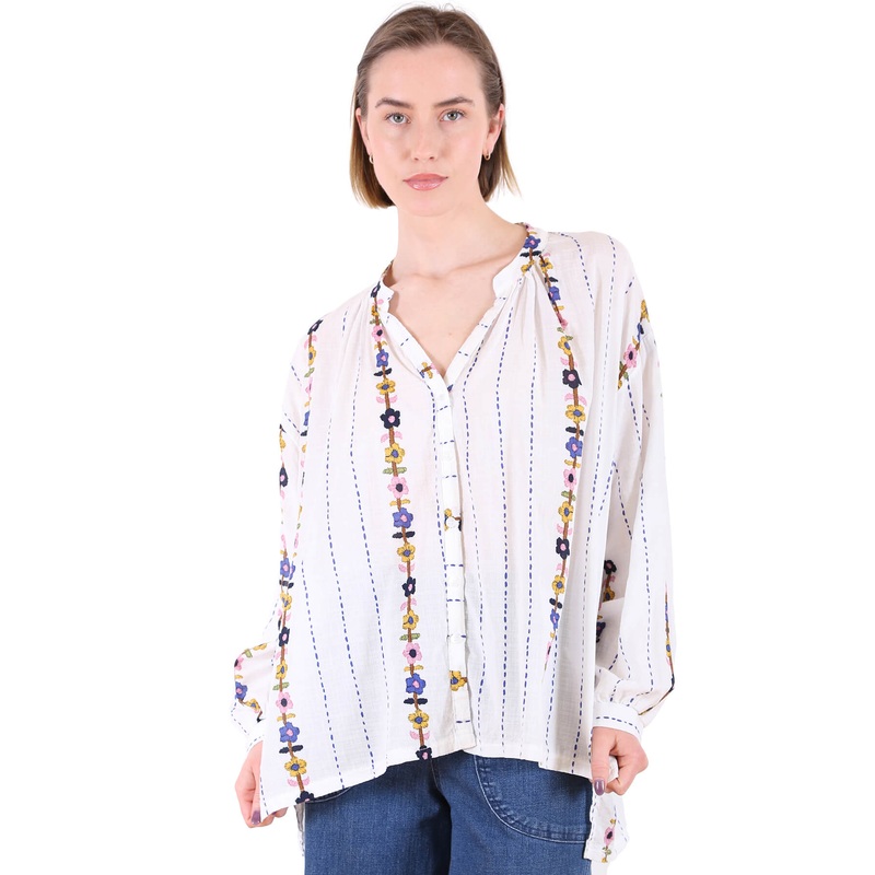 Cape May Blouse White in Cotton Blend