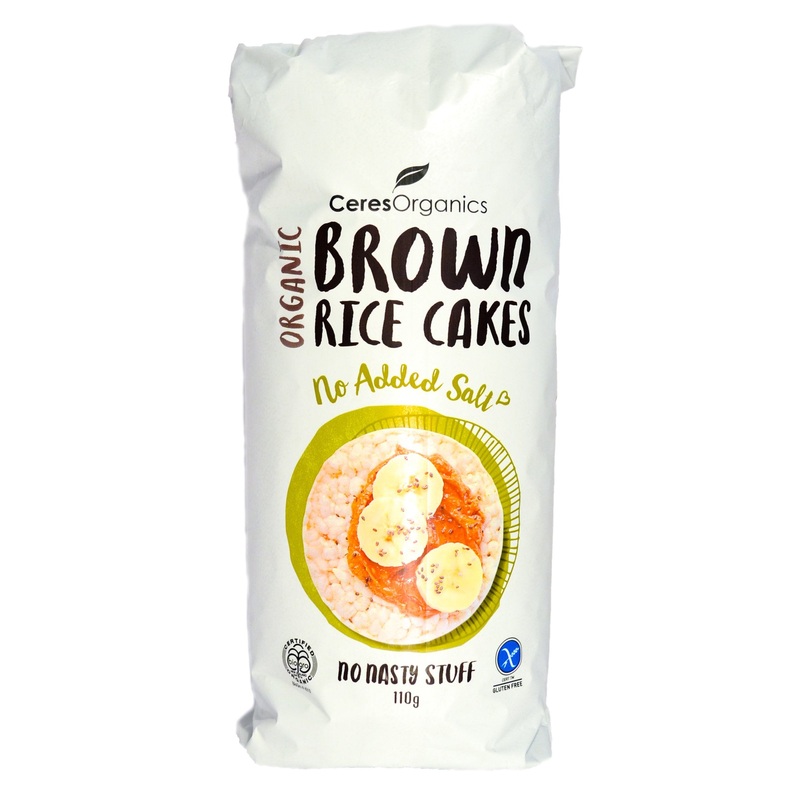Ceres Organics Brown Rice Cakes – No Added Salt (110g)
