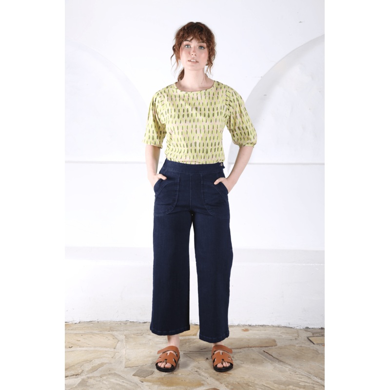 Ibiza Blouse Lime in Cotton