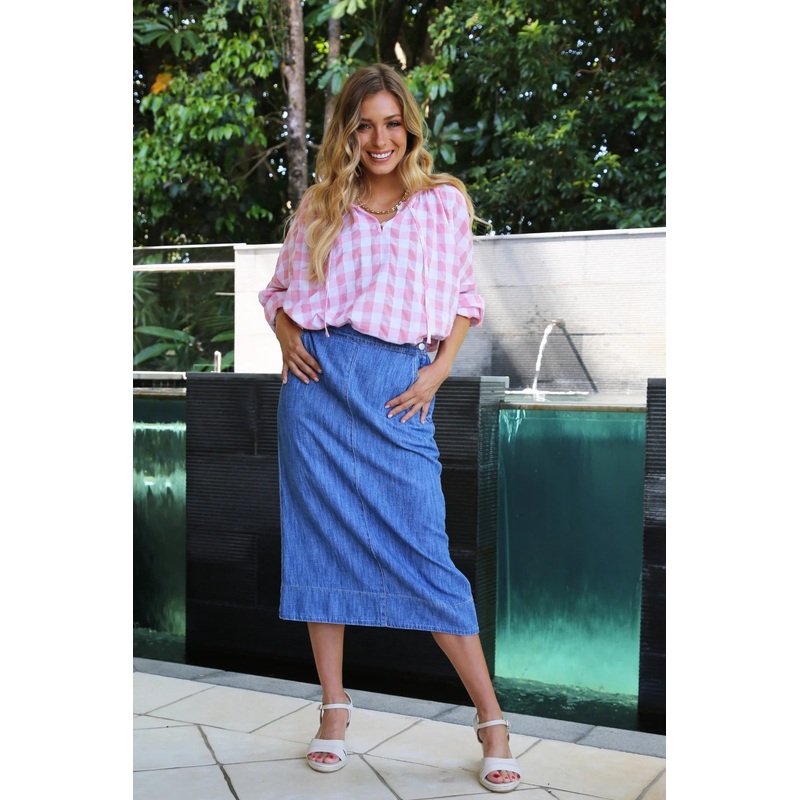 Leila Roma Blouse Blush in Cotton