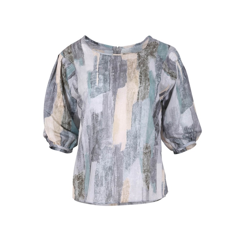 Providencia Blouse Stone Grey in Cotton