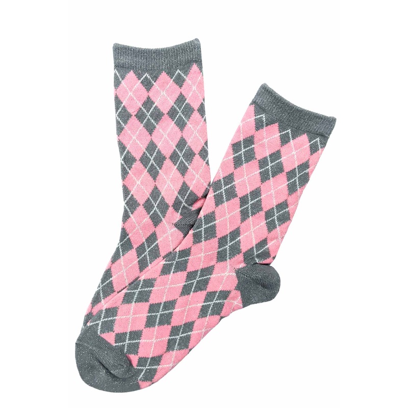 Diamond Glitter Socks Pink and Grey