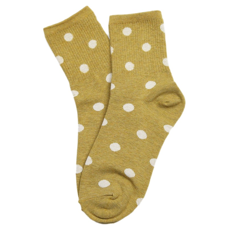 Dotty Spotty Cotton Socks Mustard