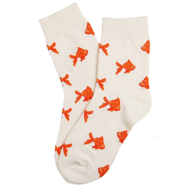 Felicity the Fish Cotton Socks White