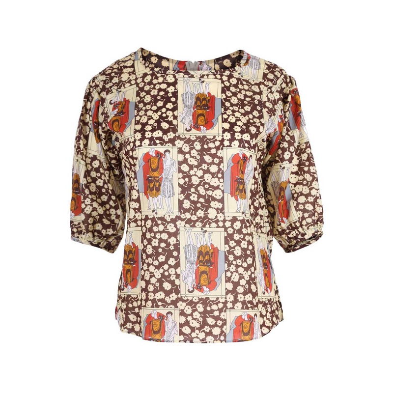 Felix Blouse Chocolate in Cotton