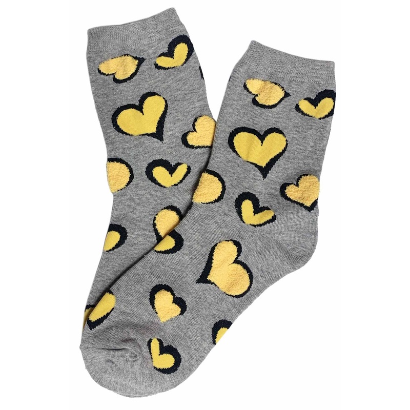 Fuzzy Heart Socks Grey
