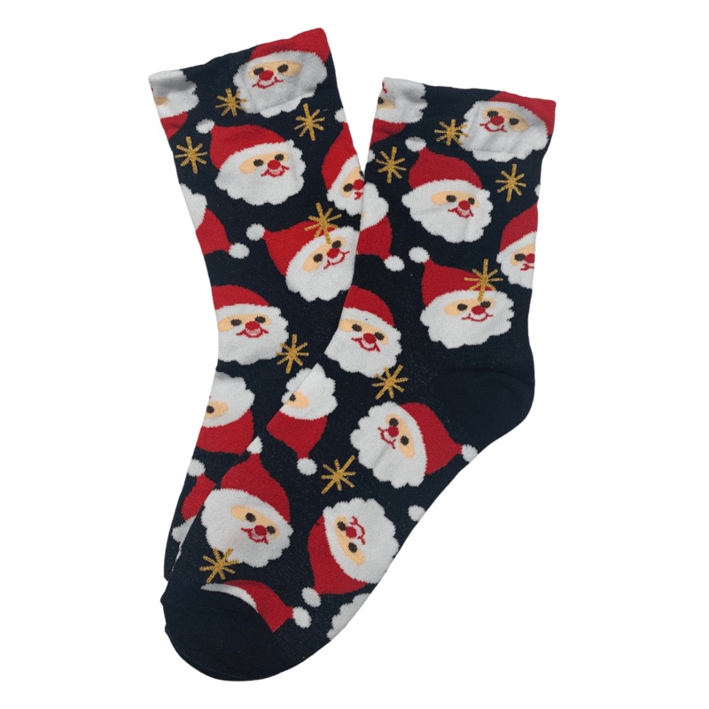 Happy Santa Socks Black