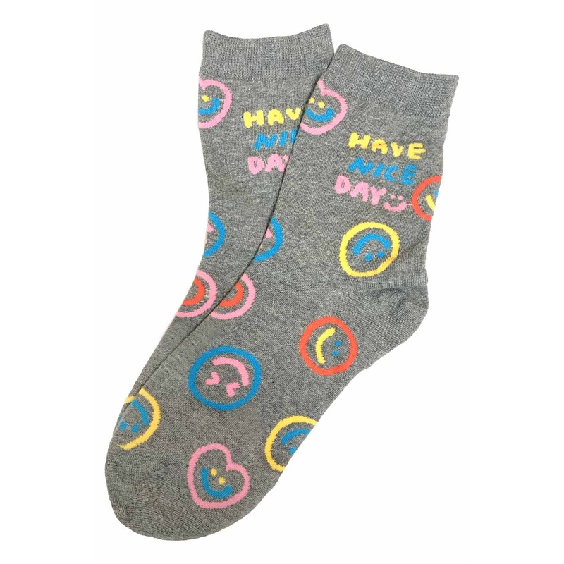 Have a Nice Day Socks – Grey