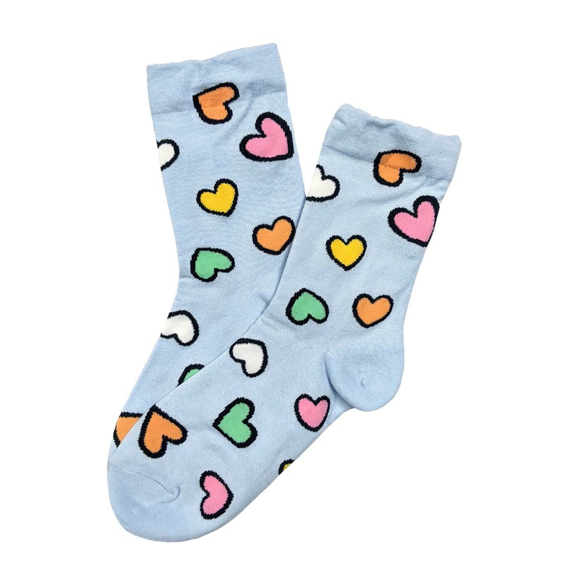 Heart Socks Baby Blue