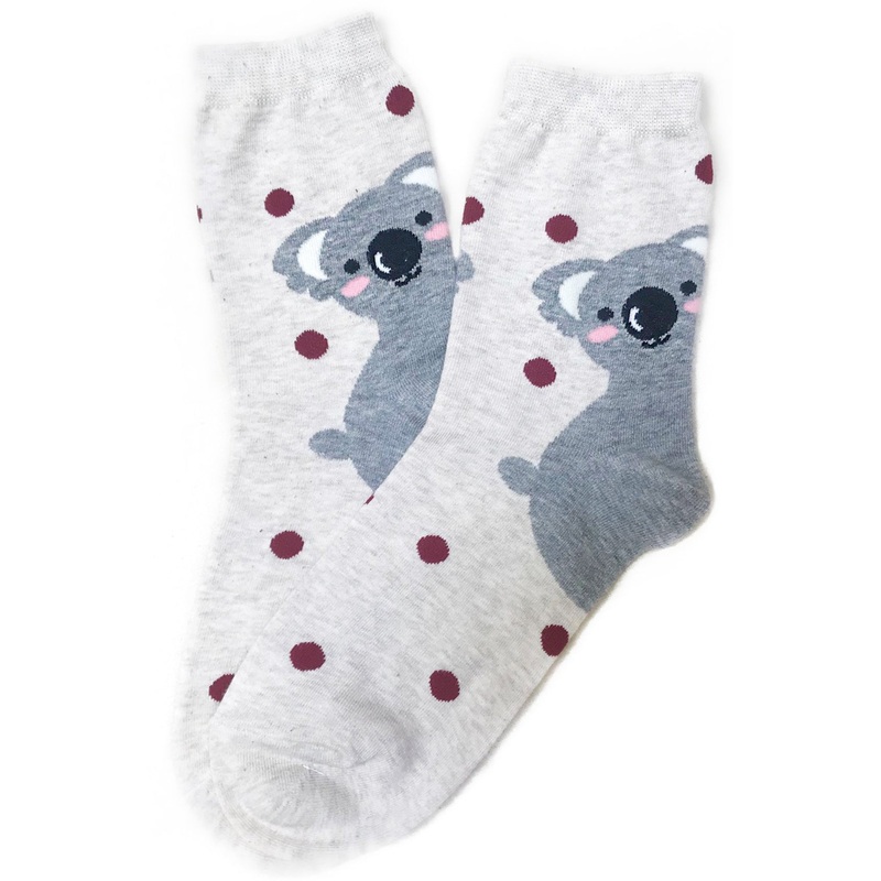 Koala Spot Cotton Socks Ecru