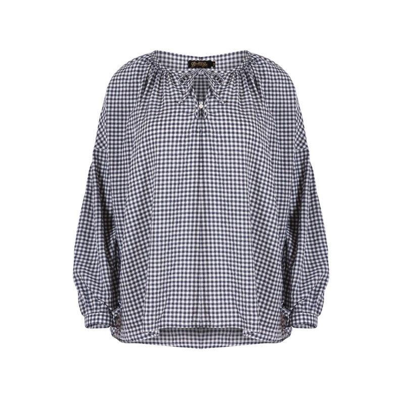 Leila Classic Blouse Navy in Cotton