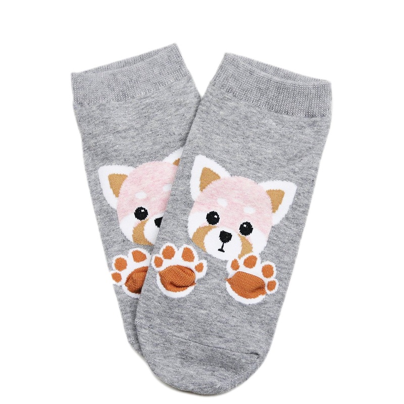 Paws Out Cotton Ankle Socks Grey