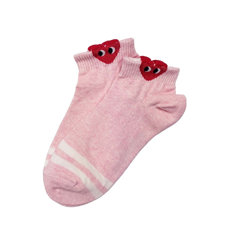Short Heart Socks Pink