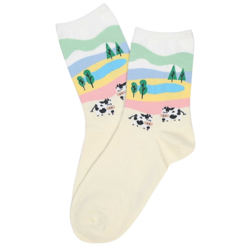 Small Town Cotton Socks Cream