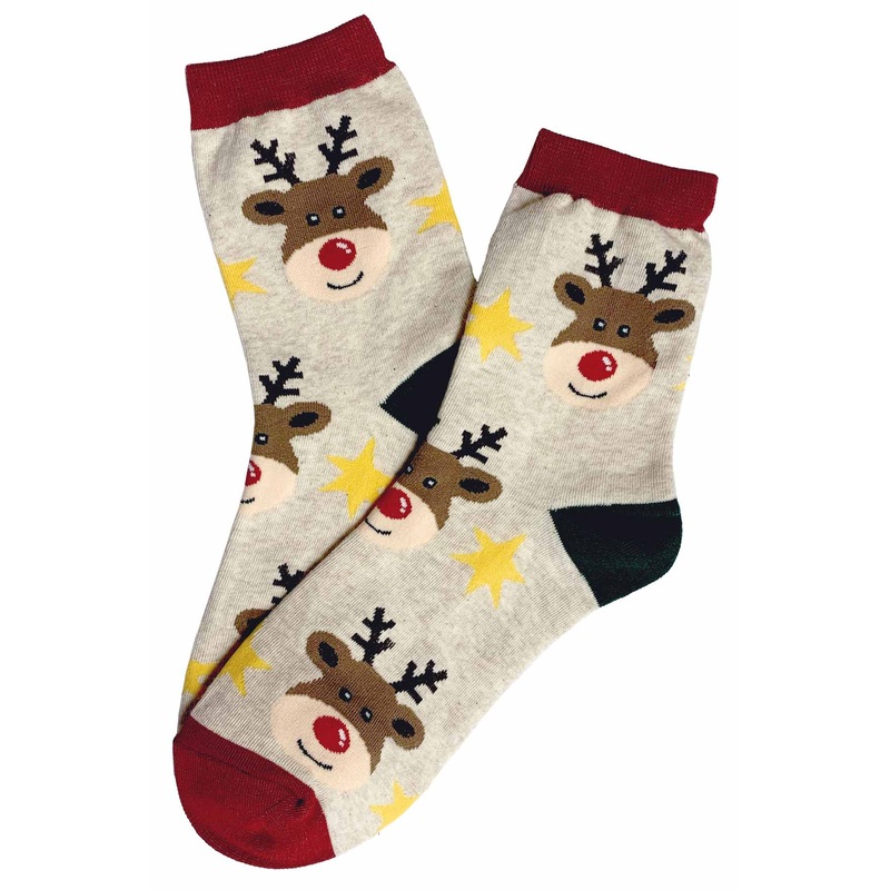 Starry Eyed Reindeer Socks