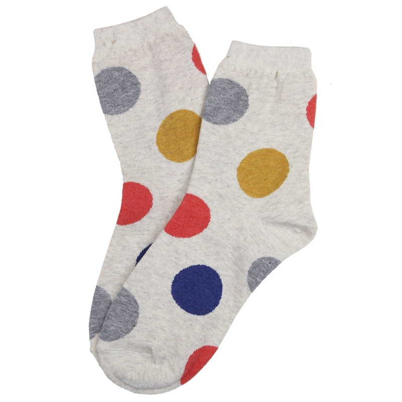 Super Spot Cotton Socks Cream