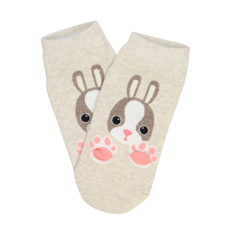 Bunny Face Socks Beige