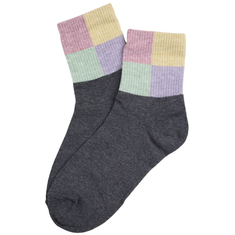 Cube Cotton Socks Charcoal