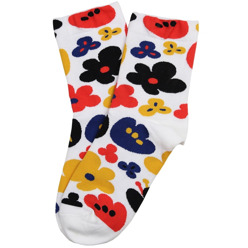 Fabulous Flower Cotton Socks White