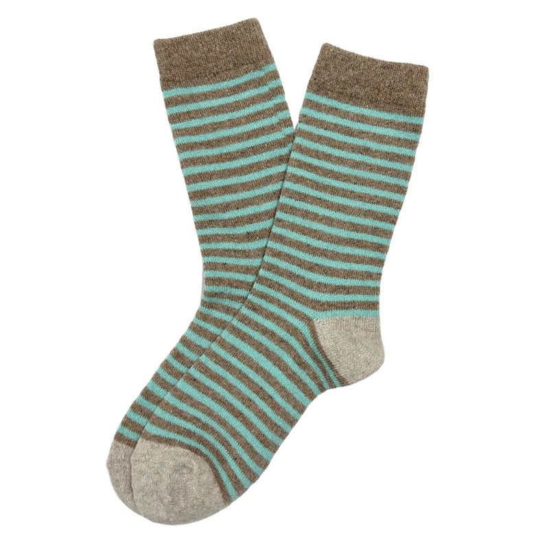 Fine Lines Wool Socks Tan