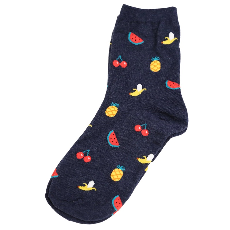 Fruit Salad Cotton Socks Navy