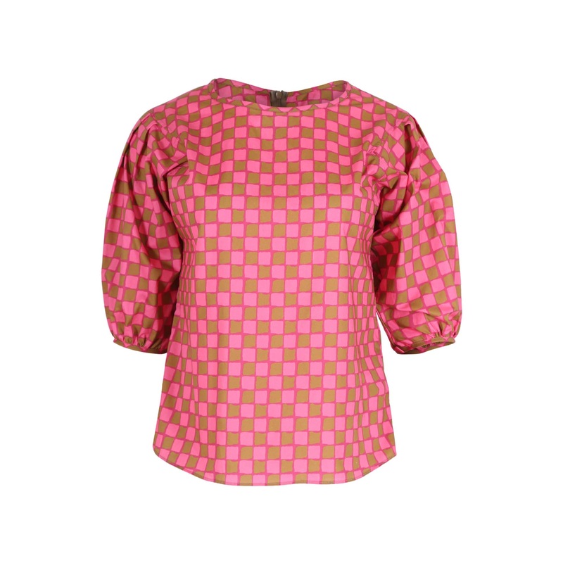 Harlequin Blouse Pink in Cotton