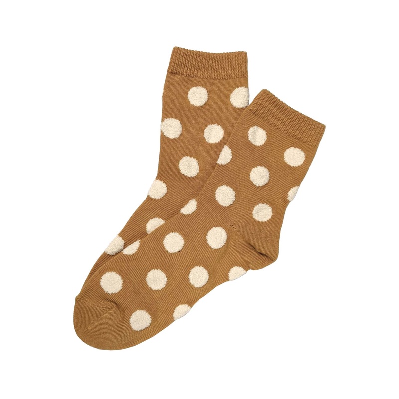 Mustard Fluffy Spot Socks