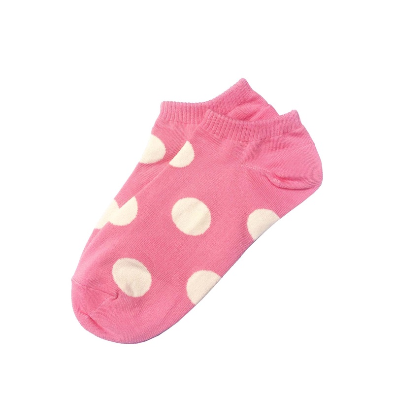 Pink Socks with White Polka Dots Short
