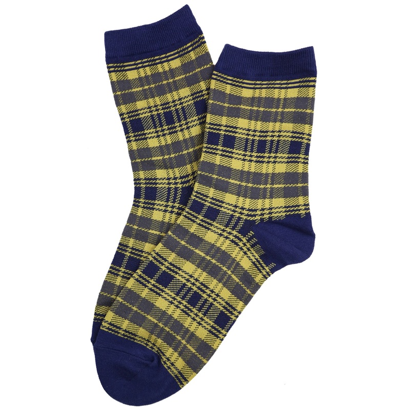 Seamo Tartan Socks Navy