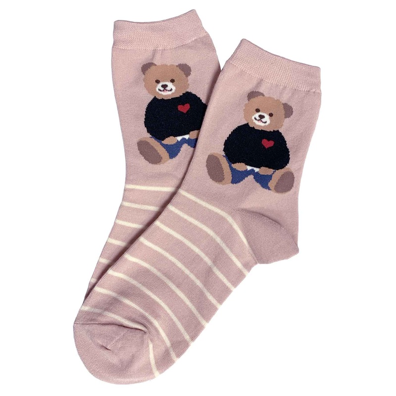Ted on Stripes Socks Pink